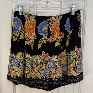 Floral Women's Shorts in Black with Multicolor Design
